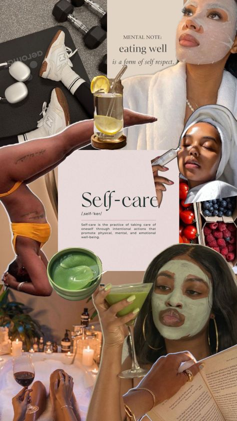 Black girl self care. Health care. Spa. Black Health And Wellness, Health And Beauty Aesthetic, Body Health Aesthetic, Self Care Content Ideas, Black Girls Self Care, Health Asthetic Picture, Harmattan Season, Healthy Black Woman, Black Women Self Care