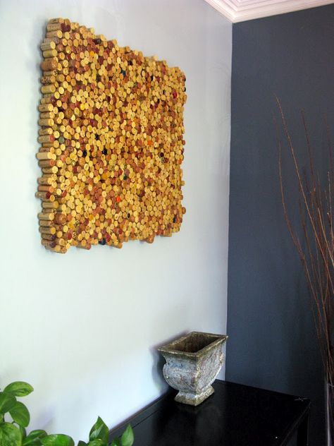 Turn leftover wine corks into wall art. | 39 Easy DIY Ways To Create Art For Your Walls Leftover Wine, Cork Crafts Diy, Wine Cork Art, Cork Projects, Wine Bottle Corks, Cork Wall, Cork Diy, Cork Art, Wine Cork Crafts