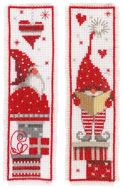 Bookmarks Embroidery, Xmas Gnomes, Yarn Organization, Funny Gnomes, Christmas Bookmarks, Xstitch Patterns, Kit Christmas, Cross Stitch Bookmarks, Beaded Cross Stitch