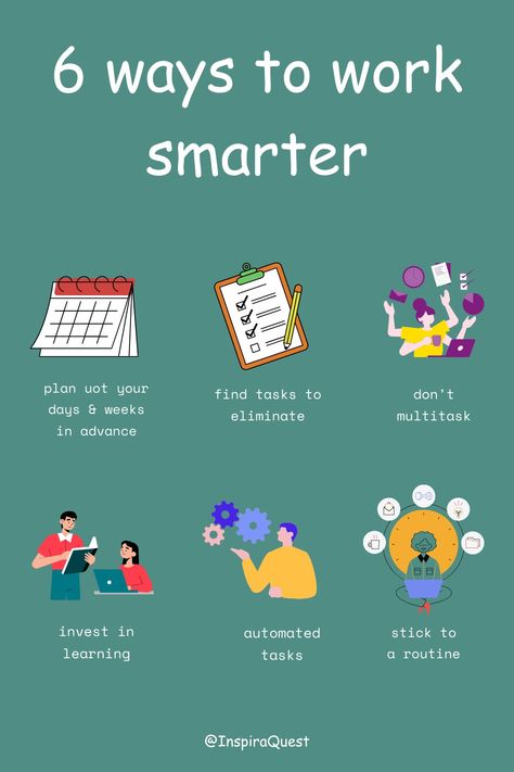 Unlock your productivity potential with these 6 simple yet effective strategies to work smarter, not harder, discover how to optimize your workflow and achieve more with less effort. #ProductivityTips #WorkSmarterNotHarder #TimeManagement Work Smarter Not Harder, Smarter Not Harder, School Study, Productivity Hacks, School Study Tips, Test Taking, Pinterest Strategy, Work Smarter, Work Life Balance