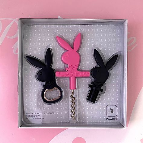 Rare Authentic Vintage Y2K Playboy Bar Tool Set NWT In Box Includes 1 Bottle Opener, 1 Corkscrew & 1 Bottle Stopper 2000s Girls, 21st Bday Ideas, Bar Tool Set, Cute Furniture, Bar Tool, Y2k Accessories, Trashy Y2k, Regina George, Pink Y2k