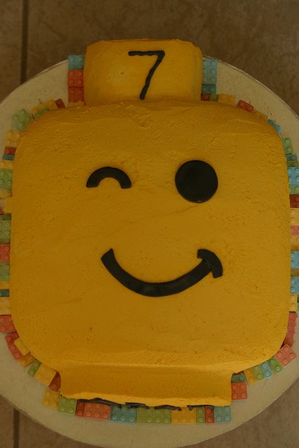 Lego Head Birthday Cake by Jacqueline Naerebout, via Flickr Lego Torte, Lego Head Cake, Lego Birthday Cake, Lego Head, Lego Cake, Lego Birthday Party, Birthday Cakes For Men, Lego Birthday, Lego Party