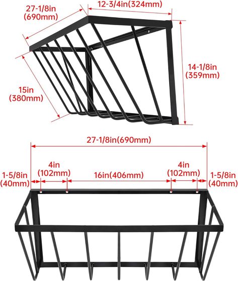 Amazon.com: KUAFU Hay Rack Livestock Feeder with Rounded Edges Wall Mounted Horse Feed Bucket Heavy Duty Hay Feeder Rack for Horses, Goats, Sheep, Cattle, Cows, Livestock in Farm Indoor Outdoor Uses : Pet Supplies Sheep Feeders, Hay Racks, Saddle Rack, Hay Feeder, Horse Feed, Horse Saddles, Steel Wall, Welding Projects, Heavy Duty