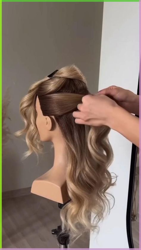 Prom Hairstyles With Clip In Extensions, Pearls On Hair Hairstyle, Fancy Date Night Hairstyles, High Ponytail With Braid Hairstyles, Clean Elegant Hairstyles, Elegant Hairstyles Hair Down, Long Hairstyles Elegant, Half Up Half Down Hair Accessories, Simple Hairstyles For A Wedding