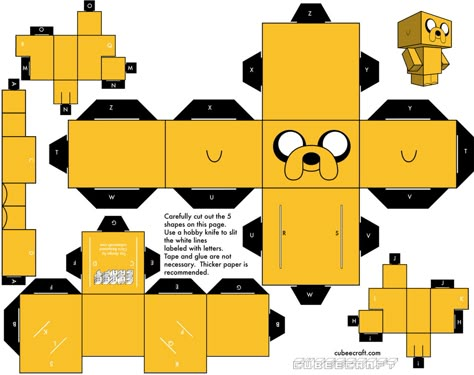 Jake Dog Template, Paper Cube, 3d Karakter, Paper Doll Printable Templates, Doll Template, Paper Toys Template, Instruções Origami, Karakter Disney, Paper Doll Template