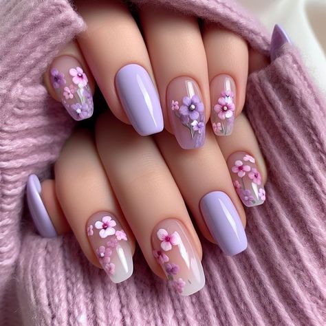 Purple Pink Nails Designs, Paris Nail Art, Md Nails, Pink Purple Nails, Lilac Nails Design, Purple And Pink Nails, Quick Nail Art, Pink Glitter Nails, Elegant Nail Designs