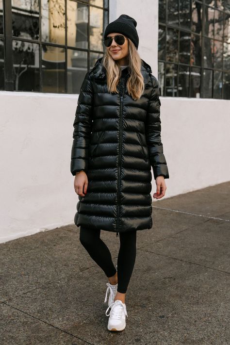 Fashion Jackson Wearing Black Moncler Moka Quilted Down Long Parka Black Leggings Veja Venturi Sneakers Black Beanie Celine Aviator Sunglasses Winter Coat Street Style, moncler jacket, puffer jacket styling, winter puffer jacket, winter parka jacket, black beanie womens outfit, athleisure all black outfit, veja sneaker outfit, dad sneakers veja outfit, new year resolution, fitness outfit, chic fitness look Veja Venturi Outfit Women, All Black Puffer Jacket Outfit, Veja Venturi Sneakers Outfit, Quilted Puffer Jacket Outfit, Veja Venturi Outfit, Winter Coat Street Style, Veja Venturi Sneakers, Long Puffer Jacket Outfit, Black Puffer Jacket Outfit