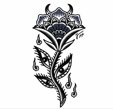 Old School Calf Tattoo, American Traditional Zodiac Tattoo, $60 Tattoo Ideas, Old School Flower Tattoo Sleeve, Red Filler Tattoo, Filler Traditional Tattoo, Traditional Style Tattoo Black And White, Traditional Tattoo Art Black And White, Traditional Flower Tattoo Design