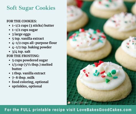 Chewy Sugar Cookie Recipe, Christmas Baking Cookies, Sugar Cookie Recipe Easy, Birthday Cake Decorating Ideas, Homemade Cookbook, Christmas Baking Recipes, Chewy Sugar Cookies, Soft Sugar, Soft Sugar Cookies