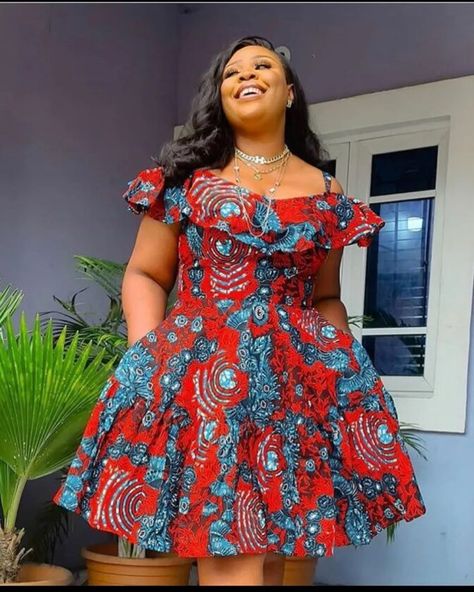 Ankara Short Gown Simple Ankara Short Gown Styles, Africa Print Dress, Short Flare Gown, Ankara Short Flare Gowns, Flare Gown Styles, Short Ankara Dresses, Short Gown Styles, Africa Print, Ankara Short