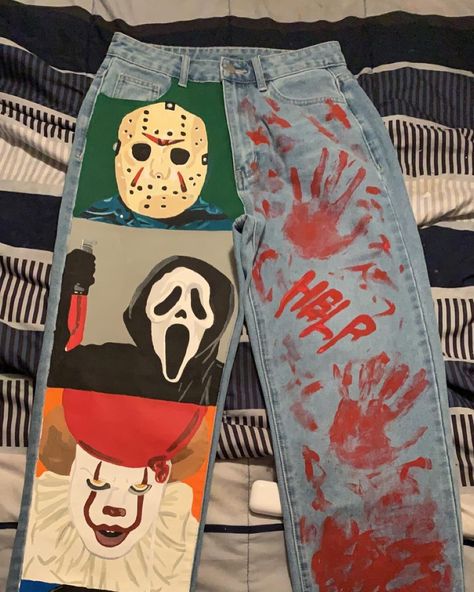 @ty.da.vinci on Instagram: “72 Hours ✍🏽..” Things To Paint On Pants, Jean Reference, Clothes Painting Ideas, Customize Pants, Art On Pants, Painting On Clothes, Clothes Painting, Custom Jeans Diy, Jeans Art