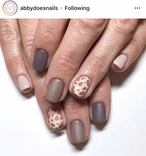 Matte Cheetah Nails, Matte Nails Cheetah, Taupe Leopard Nails, Natural Cheetah Nails, Matte Brown Cheetah Nails, Black And Tan Cheetah Nails, Leopard Nail Designs, Tan Nails, Fun Manicure