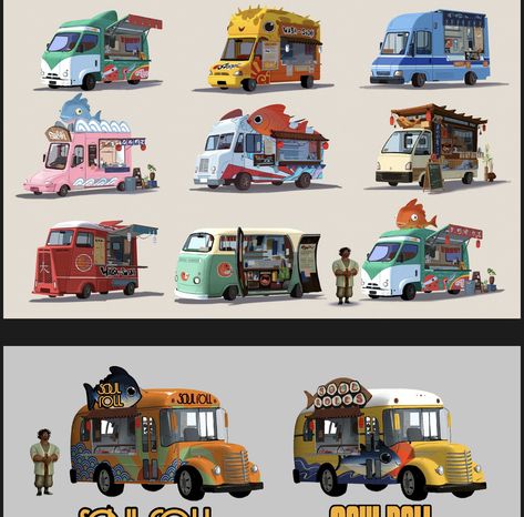 Children's Book Layout, Low Poly Car, Vis Dev, Police Truck, Concept Draw, Perspective Drawing Architecture, Props Concept, Sci Fi Environment, Ice Cream Van