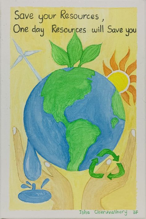 Conservation Of Nature Poster, Beautiful Earth Drawing, Poster On Natural Resources, Conservation Of Resources Poster, Environmental Conservation Poster, Environmental Sustainability Poster, Nature Conservation Drawing, Conservation Of Natural Resources Poster, Environmental Protection Drawing