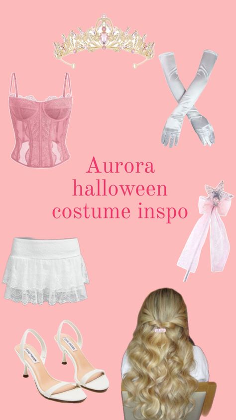 Cute Halloween costume inspiration! Aurora And Cinderella, Halloween Costumes Teen, Aurora Halloween, Sleeping Beauty Halloween Costume, Prom Posals, Sleeping Beauty Halloween, Halloween Costume Inspiration, Aurora Costume, Sleeping Beauty Costume