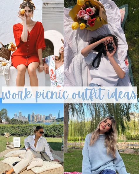 43 Picnic Outfit Ideas That Are Casually Stylish - ljanestyle Outfits For Picnic Casual Simple, Work Picnic Outfit Summer, Women’s Picnic Outfit, Aesthetic Picnic Date Outfit, Picnic Aesthetic Friends Outfits, Lunch With Friends Outfit, Picnic Core, Picnic Outfit Ideas, Picnic Date Outfits