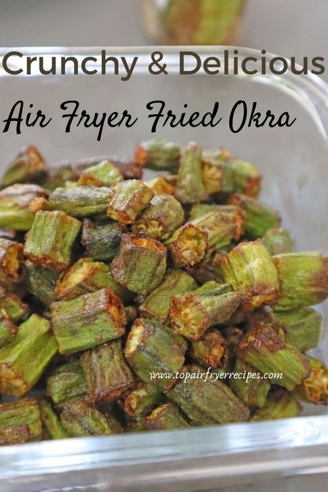 Air Fryer Fried Okra Air Fried Okra Recipe, Healthy Air Fryer Dinner, Vegan Air Fryer, Air Fryer Dinner, Recipe Air Fryer, Okra Recipe, Fried Okra, Healthy Air Fryer, Okra Recipes