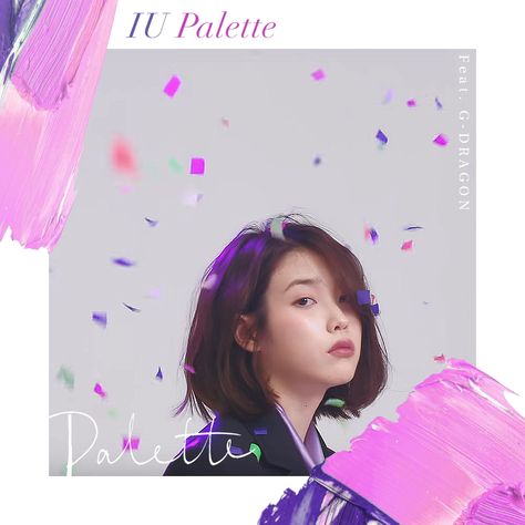 IU Palette Iu Photoshoot, Iu Palette, Palette Iu, Graphical Illustration, Square Face Hairstyles, Music Album Covers, Iu Fashion, Shot Hair Styles, Kpop Posters