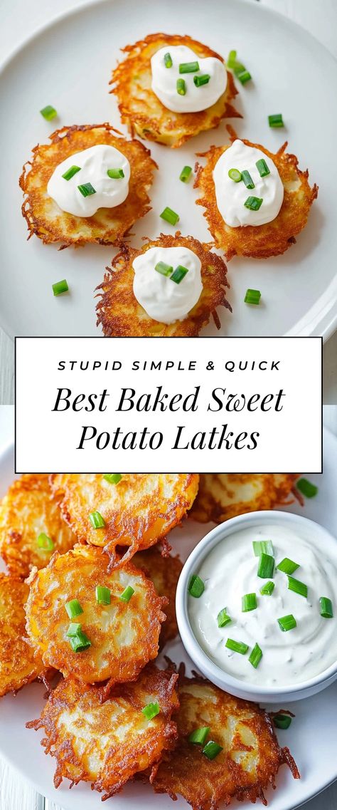 Image for Best Baked Sweet Potato Latkes Latkes Recipe Easy, Vegetable Latkes, Best Baked Sweet Potato, Latkes Recipe, Sweet Potato Latkes, Potato Latkes, Creamed Potatoes, Baked Sweet Potato, Russet Potatoes