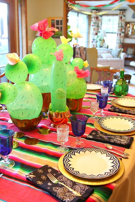 Cactus Centerpiece, Dinner Tablescape, Dimples And Tangles, Mexican Baby Shower, Mexican Birthday Parties, Mexican Fiesta Party, Fiesta Birthday Party, Mexican Birthday, Cactus Party