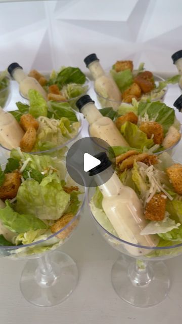 Salad In A Cup Appetizer, Salad Cup Ideas, Salads For Parties In A Cup, Caesar Salad Cups Appetizers, Cesar Salad Cups For Party, Individual Caesar Salad Cups, Mini Salads In A Cup, Charcuterie Cups Baby Shower Ideas, Bridal Shower Pasta Salad Cups