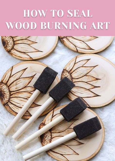 how to seal wood burning art Wood Burning Tips Tools, Woodburning For Beginners Tutorials, Wood Burning Signs Rustic, How To Dry Wood Slices In The Oven, Wood Burning Tool Ideas, Wood Scorching Diy, Painted Wood Burning Art, Diy Christmas Gifts Wood Burning, Diy Wood Burning Projects For Beginners