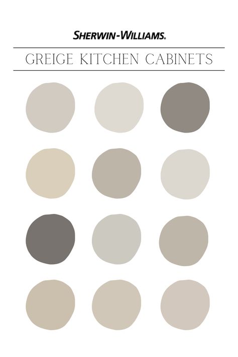 12 Sherwin Williams Greige Kitchen Cabinets - NISH Studio Taupe Sherwin Williams Color Palettes, Mushroom Grey Kitchen, Taupe Greige Kitchen Cabinets, Mushroom Colored Cabinets Kitchen, Neutral Color Cabinets Kitchen, Dark Tan Cabinets Kitchen, Kitchen Cabinets With Beige Walls, Cabinet Colors For Grey Floors, Greige Kitchen With Black Hardware