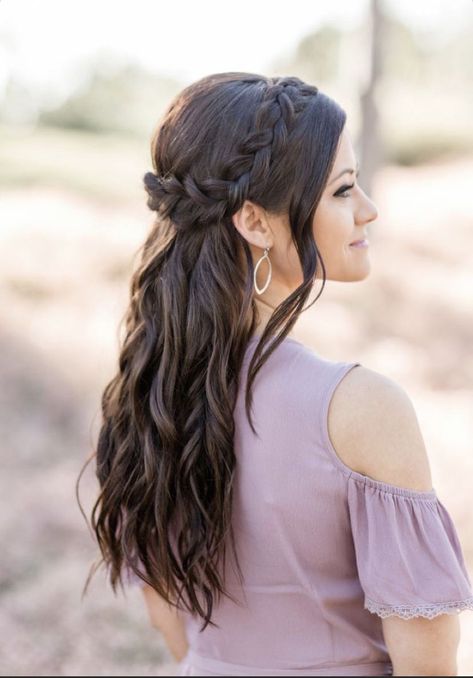 Braided Half Up Half Down Hair, Bridesmaid Hair Braid, Bridesmaid Hair Inspo, Bridal Hair Half Up, Bridemaids Hairstyles, Half Up Wedding Hair, Wedding Hair Half, Bridesmaid Hair Long, Wedding Braids