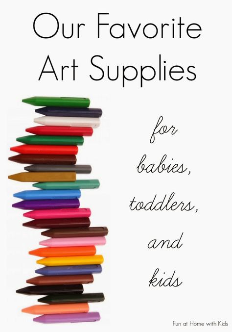 A list of the best art supplies by age.  Covers babies, toddlers, preschoolers and up.  From Fun at Home with Kids Best Art Supplies, Art Supplies List, Home With Kids, Toddler Art, Toddler Fun, Baby Cover, Fun Activities For Kids, Baby Art, Preschool Art