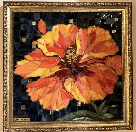 Mosaic Art Creation | Hello everyone, I’m new to this wonderful group and I would like to share my latest mosaic hibiscus, I hope you like it 🌺 | Facebook Mosaic Art, Hello Everyone, Hibiscus, I Hope You, To Share, Mosaic, I Hope, Wonder, Art