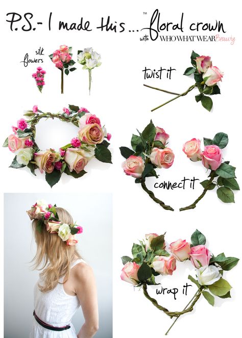 Calling all flower girls and princesses! Easy DIY flower crown ... (~TA here's an idea, add flowing tulle or multiple ribbon strands to the back for an extra-special accessory) Diy Floral Crown, Săpunuri Handmade, Diy Flower Crown, Diy Tumblr, Diy Flores, Diy Crown, Fleurs Diy, Floral Crown, All Flowers