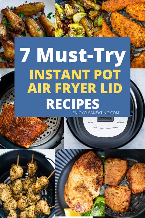 A collection of 7 recipes made using the instant pot air fryer lid Instant Pot Air Fryer Recipes, Air Fried Salmon, Instant Pot Air Fryer, Air Fry Recipes, Fried Salmon, Air Fryer Recipes Chicken, Best Instant Pot Recipe, Air Fryer Dinner Recipes, Air Fryer Healthy