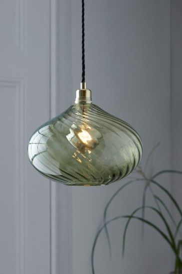 Green Pendant Light, Glass Ceiling Lights, Living Room Green, Flush Ceiling Lights, Glass Pendant Light, Ceiling Pendant, Room Lights, Light Fittings, Glass Lighting