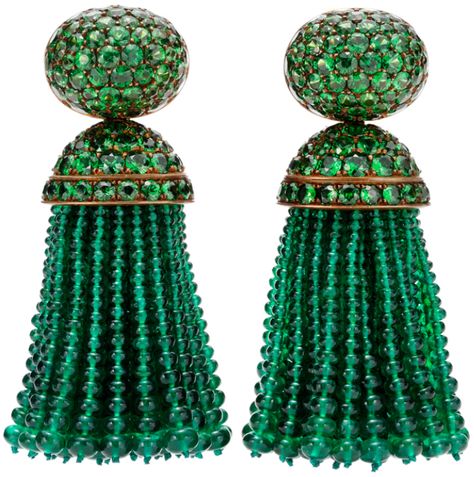 Hemmerle emerald and tsavorite tassel earrings. Accessories List, Tassel Earing, Jewelry Real, Emerald Bead, Harry Winston, Colored Stones, Green Jewelry, Emerald Earrings, Emerald Jewelry