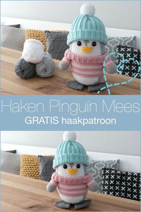 Beer Haken, Crochet Penguin, Haken Baby, Crochet Animals, Crochet Amigurumi, Penguins, Crochet Hats, Amigurumi, Yarn