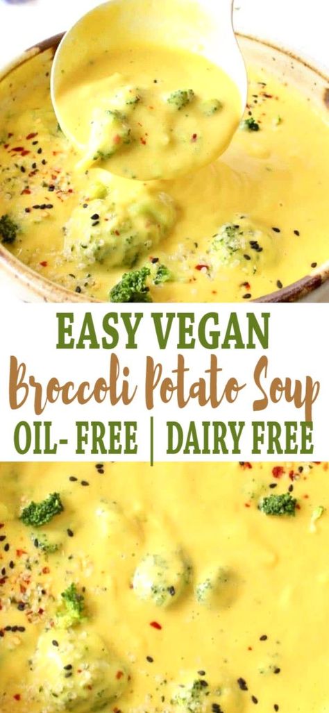 Broccoli Potato Soup, Broccoli Potato, Vegan Broccoli, Pudding Chia, Vegan Soup Recipes, Vegan Soups, Vegan Soup, Vegan Cooking, Vegan Foods