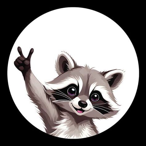 Raccoon Template Free Printable, Cute Images For Stickers, Racoon Dancing, Racoon Cartoon, 2024 Clipart, Racoon Illustration, Raccoon Cartoon, Raccoon Clipart, Cartoon Raccoon