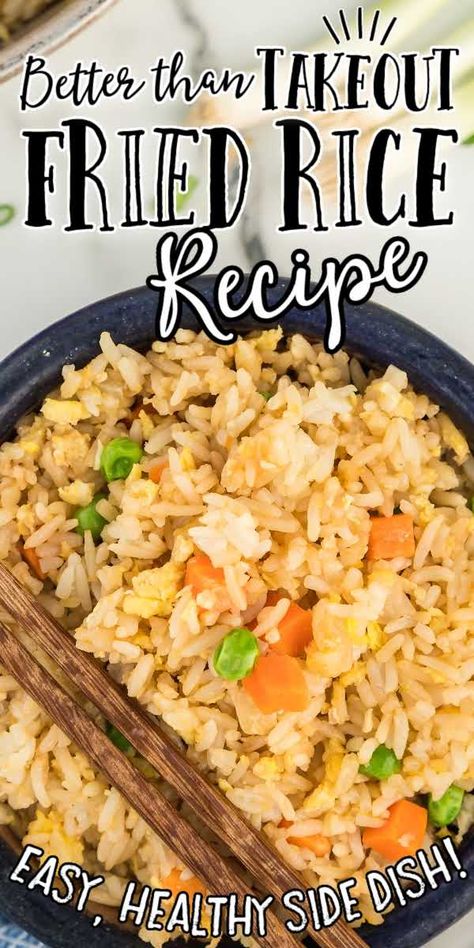 Takeout Fried Rice, Rice Recipe Easy, Homemade Fried Rice, Fried Rice Recipe Easy, Rice Side Dish Recipes, Homemade Chinese Food, Chicken Fry, Cooking Jasmine Rice, Chinese Rice