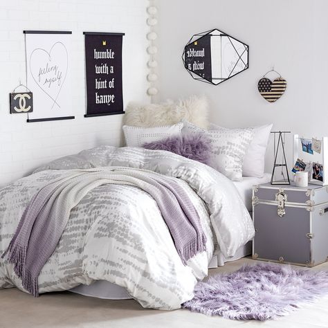 Grey Ombre Duvet Cover and Sham Set – Dormify Dorm Design, College Room Decor, Girl Bedrooms, Purple Bedding, Dorm Room Designs, Teen Girl Bedroom, Dorm Room Inspiration, College Room, Shabby Chic Bedrooms