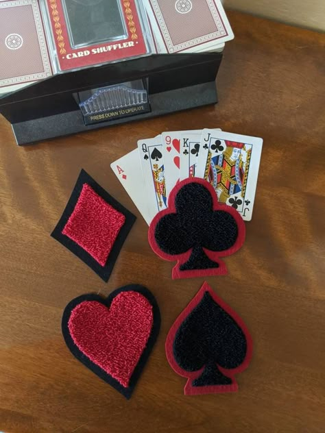 Playing Card Clothes, Customising Clothes, Senior Jackets Patches, Senior Patches, Drunken Master, Iron Patches, Suit Card, Jacket Patches, Painted Clothes Diy