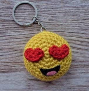 Crochet Emoji Keychain, Crochet Fun, Crochet Earrings, Amigurumi, Personalized Items, Internet, Crochet