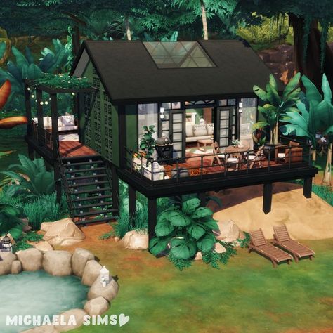 Jungle Abode 🦧 Small and cozy rental home for 2 sims in the middle of the jungle! 🧡 Selvadorada 🧡 30x20 🧡 $40,762 sims 4 sims sims mods sims 4 house the sims sims 4 decor sims 4 maxis match sims 4 builds sims 4 houses ideas sims 4 apartments sims 4 pictures the sims 4 houses sims 4 bedroom sims 4 home Selvadorada Sims 4 Cc, Small House Sims 4 Ideas, Sims Jungle House, Sims 4 Small House Ideas, Selvadorada House Sims 4, Sins 4 House Ideas, Sims Rental Ideas, Sims 4 Selvadorada House, 30x20 Sims 4 House