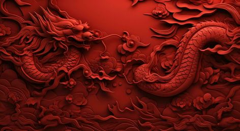 Red Dragon Background, Dragon Pc Wallpaper, Red Pc Wallpaper, Red Dragon Wallpaper, Red Dragon Painting, Dragon Wallpaper, Red Wall, Red Walls, Chinese Dragon