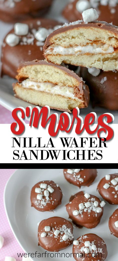 Nilla Wafer Sandwich Cookies, Recipes With Nilla Wafers, Recipes Using Nilla Wafers, Recipes Using Vanilla Wafers, Nilla Wafer Desserts, Nilla Wafer Recipes, Vanilla Wafer Recipe, Christmas Roses, S Mores Cookies