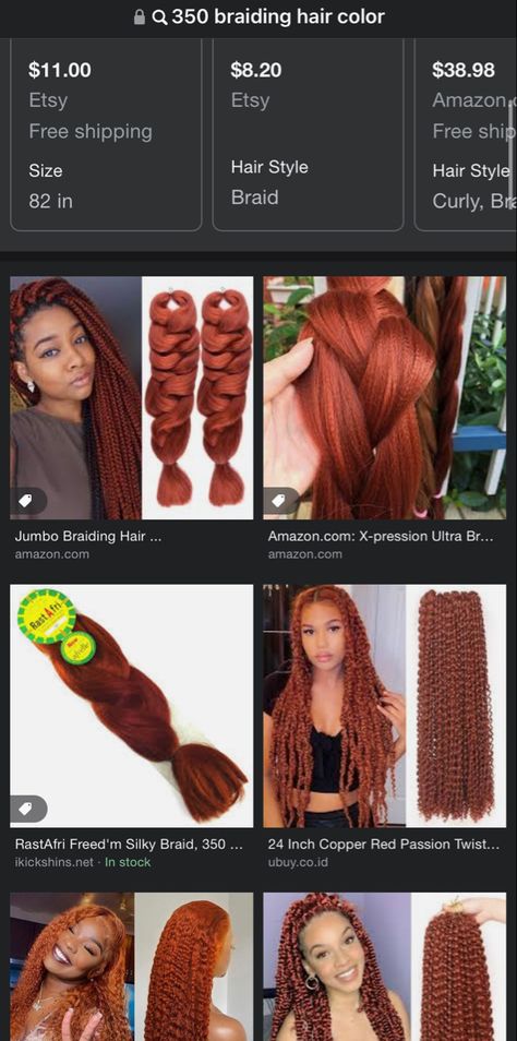 Copper Red Braids, Red Braids, Braiding Hair Colors, Jumbo Braiding Hair, Copper Red, Braiding Hair, Braid Styles, Hair Inspo, Natural Hair