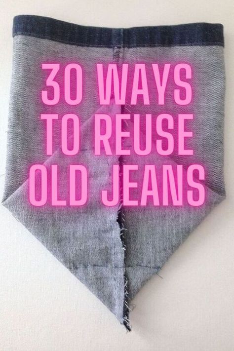 30 ways to repurpose your old jeans. Easy quick crafts repurposed old jeans. #reusejeans #repurposejeans #oldjeanscrafts Easy Quick Crafts, Recycle Jeans Projects, Old Jeans Projects, Jean Crafts Ideas, Repurpose Jeans, Old Jeans Diy, Reuse Jeans, Denim Recycling, Reuse Old Jeans