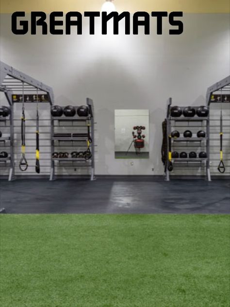 Sport Facility, Indoor Turf, Gym Flooring Rubber, Gym Garage, Home Gym Garage, Dream Basement, Interlocking Flooring, Basement Gym, Yoga Studio Design