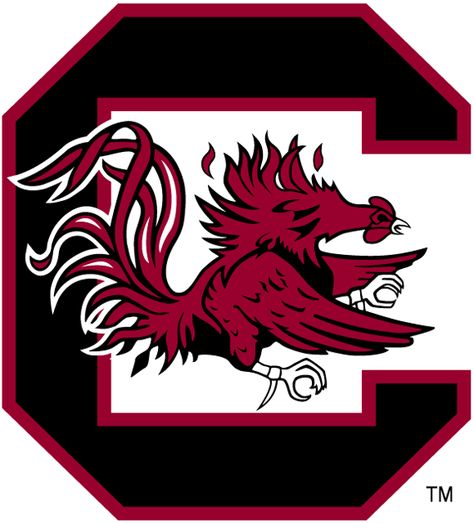 South Carolina Gamecocks Primary Logo (1983) - A Rooster running in a black C South Carolina Tattoo, Football Vinyl Decal, South Carolina Gamecocks Football, South Carolina Football, Gamecock Nation, Gamecocks Logo, Gamecocks Football, Go Gamecocks, Usc Gamecocks