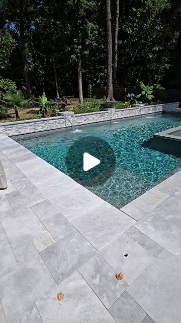 Luke Burbank/Artistic Pools Inc. on Instagram: "20' wide x 40' long pool with flush spa and bluestone marble coping and decking in Brookhaven GA. #artisticpools #gapoolbuilder #luxurypools #swimmingpool #pools #swimmingpools #poolparty #poolmanluke #tnpoolbuilders #masterpoolsguild #pebbletec #pool #poolman #firebowl #sheerdescent" Pool Liners Inground Colors In Water, Pool Resurfacing Ideas, Pool Liner Colors In Water, Pool Liners Inground, Small Inground Pool Ideas, Long Pool, Pool Resurfacing, Small Inground Pool, Pool Liner