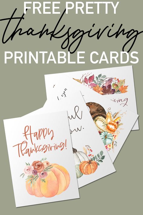 Get this set of free pretty Thanksgiving cards. Each Thanksgiving card features a watercolor design with pretty fall elements such as pumpkins, fall foliage, fall flowers, and more. The Thanksgiving cards printable set comes with 10 free cards. #thanksgivingcards #thanksgivingcraft #freeprintables #freethanksgivingprintables Free Thanksgiving Cards, Printable Thanksgiving Crafts, Diy Thanksgiving Cards, Thanksgiving Labels, Thanksgiving Cards Printable, Happy Thanksgiving Cards, Thanksgiving Cards Handmade, Free Thanksgiving Printables, Free Fall Printables